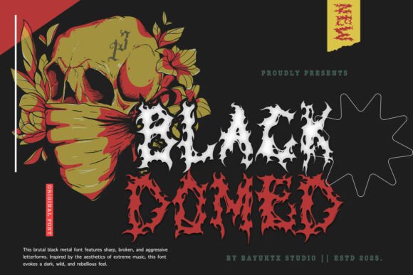 Black Domed: The Brutal Black Metal Display Typeface