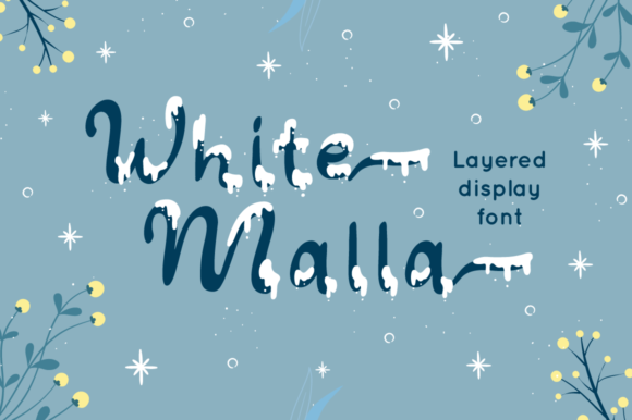 White Malla: The Layered Script Font for Winter & Christmas Designs